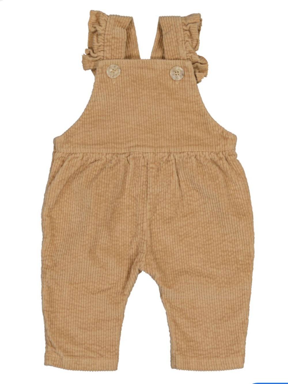 Beans Baby Corduroy Ruffle Strap Overalls Tan Size 3-6 Months